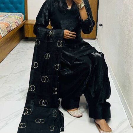 Women's Fendi Silk Solid Muslim Straight Kurti With Pant and Dupatta set